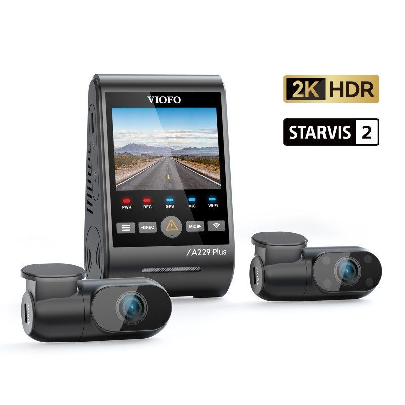 VIOFO A229 Plus 3-Channel Dashcam (Front + Inside + Rear)