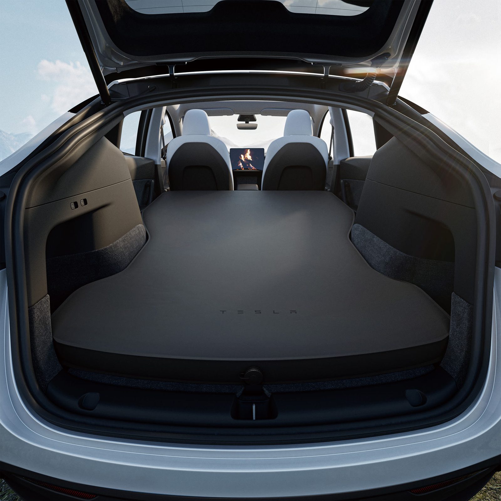 Focmot Tesla Model Y Self-Inflating Air Mattress with Wireless Charging Pump